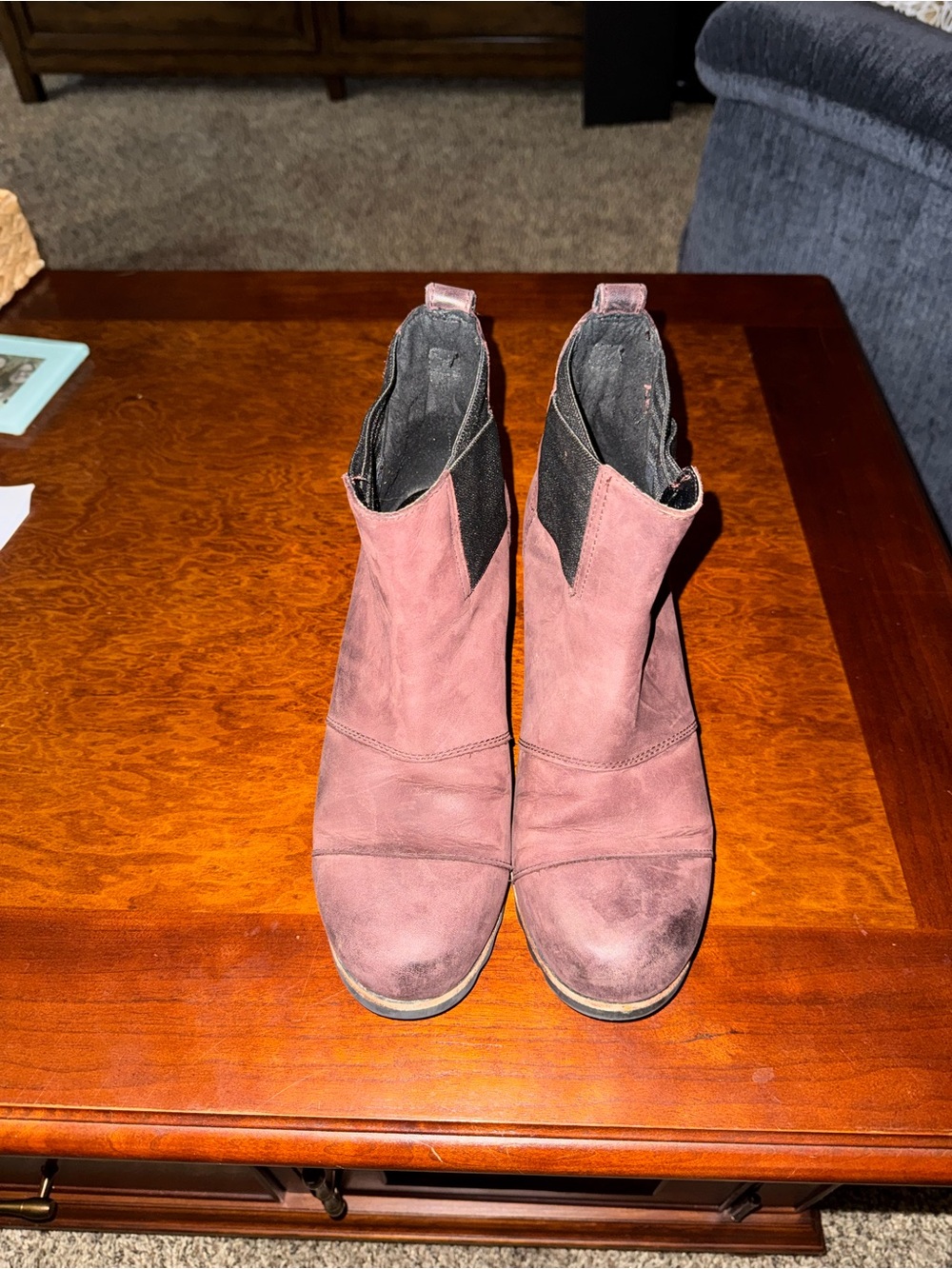 Sorel Mauve Suede Ankle Heeled Boots